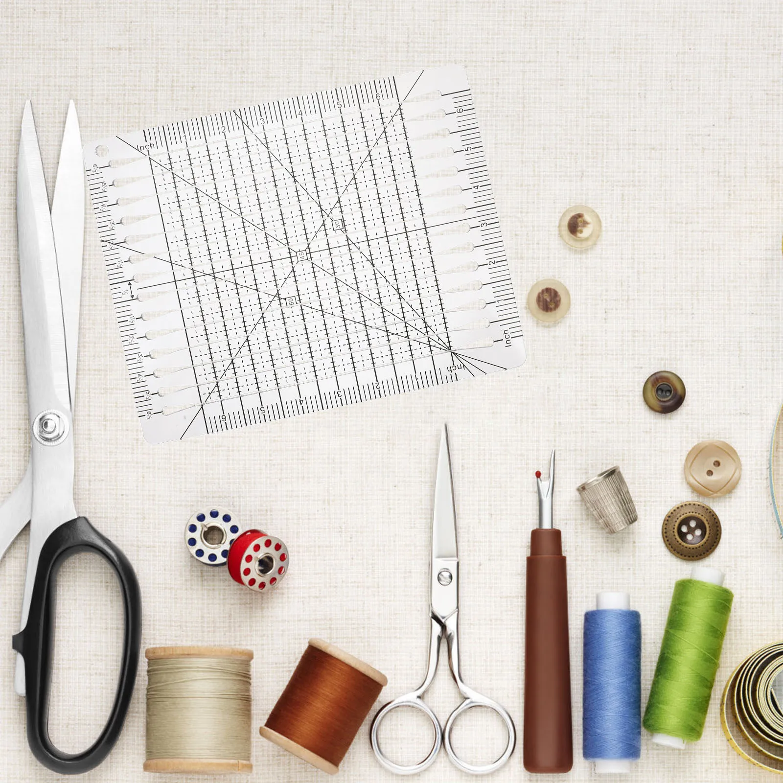 

DIY Patchwork Ruler Quilting Supplies Clear Durable Professional Tailors Gift Easy to Use Patchwork Ruler Quilting Templates