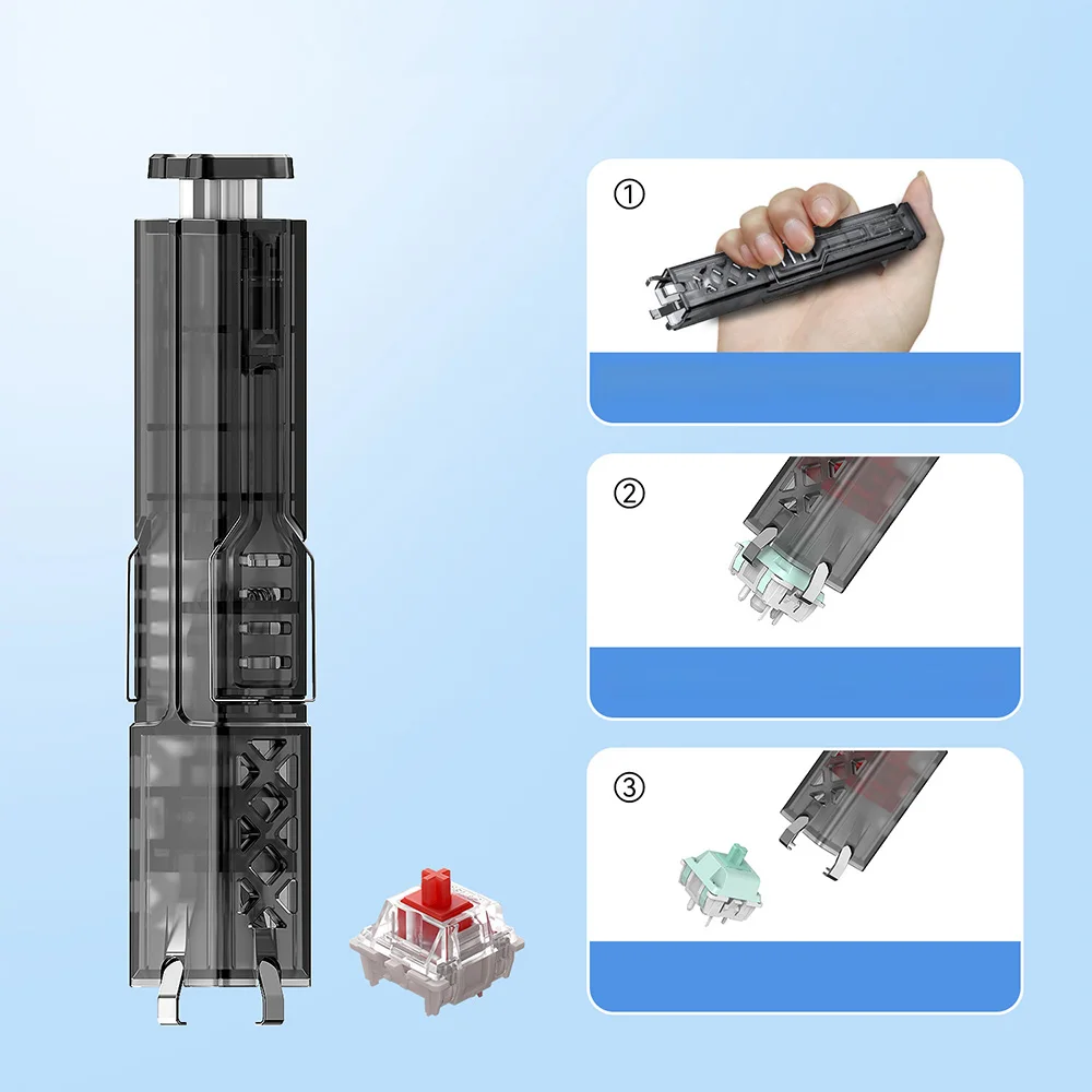 Universal 2 In 1 Keyboard Keycaps Switch Puller Opener Keycap Shaft Remover Button Extractor Keyboards Accessories Kit view 5