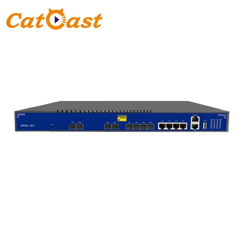 GPON OLT with Broadcom Chipset, which Provides 4 GPON ports 4 GE copper RJ45 Ethernet ports IPv4 OLT