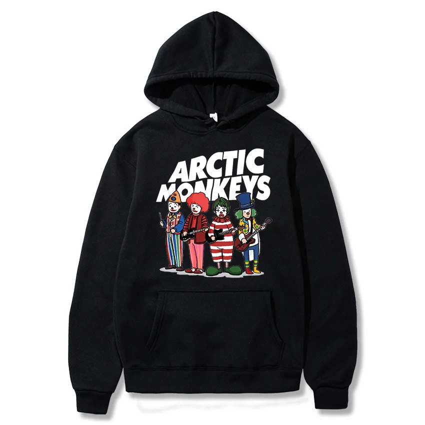 ARCTIC MONKEYS 사운드 웨이브 프린트 플리스 후드, 남성 의류, 긴 소매 풀오버, 여성 힙합 스케이트보드, 가을 겨울