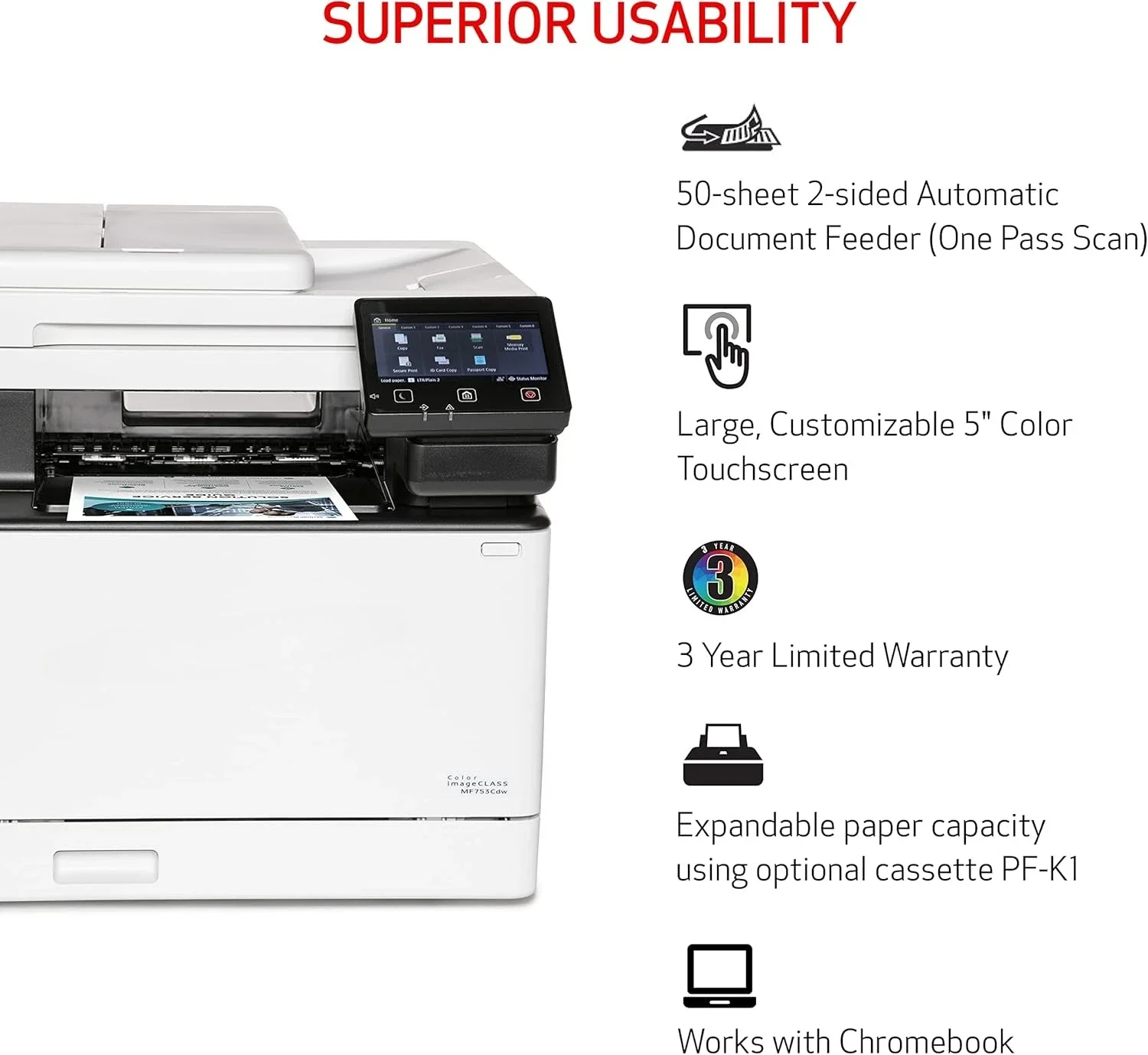 صورة ملونة قابلة للتخصيص - طابعة ليزر مزدوجة لاسلكية، الكل في واحد مع الماسح الضوئي