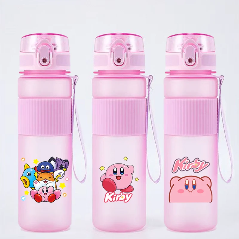

550ML Kirbys Portable Water Bottle Cartoon Sports Water Cup Children Handy Cup Outdoor Travel Office Essential Water Bottle Cup