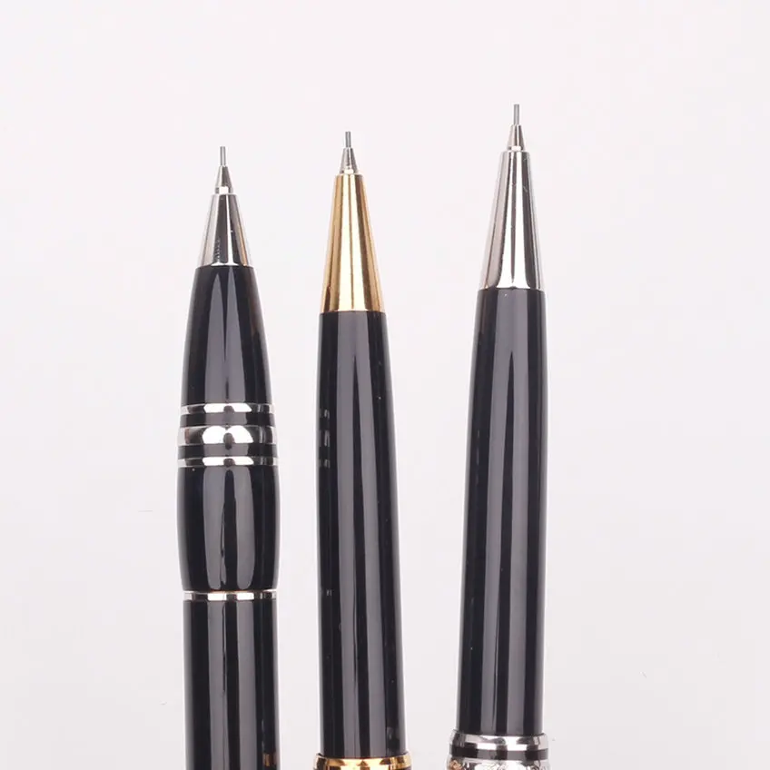 New MB Mechanical Pencil 163 high quality black resin silver gold clip writing pencils with series number and a set refill 0.5mm