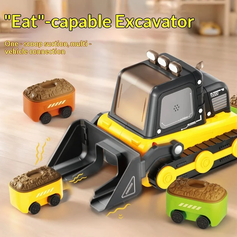Remote Control Car 2.4g Rc Bulldozer Construction Vehicle Magnetic Car Chain Racing Interactive Party Toys For Boy Adult Gift
