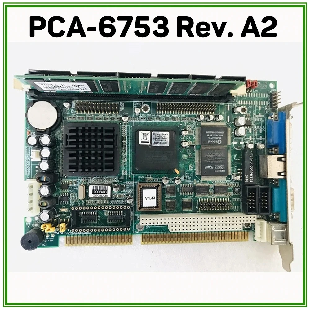 For Advantech ISA Half-length Card Industrial Control Equipment Machine Motherboard PCA-6753 Rev. A2 PCA-6753F