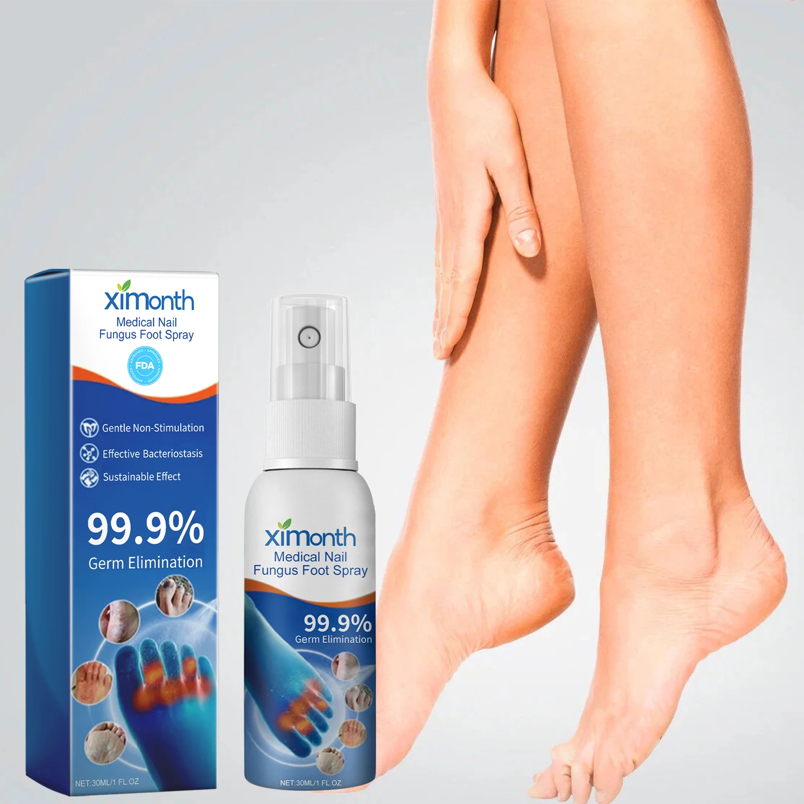 Fungal Nail Foot Care Spray Inhibits Unhealthy Nail Growth Relieve Itching Peeling Dry Crack Skin Improve Infective Paronychia