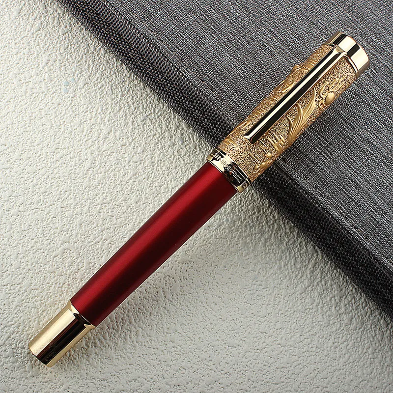 Luxury JINHAO Dragon Spirit Fountain Pen 2024 F Heartbeat Nib Metal Pen Stationery Student Business Office School Supplies