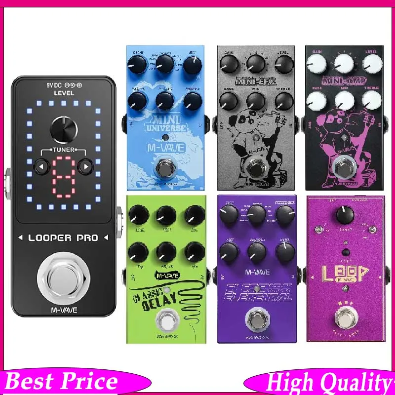 

Гитарная педаль эффектов M-VAVE LOOPER pro с 24-битным DSP, 99 лупами, драм-машиной, аудиоинтерфейсом USB-C и Bluetooth