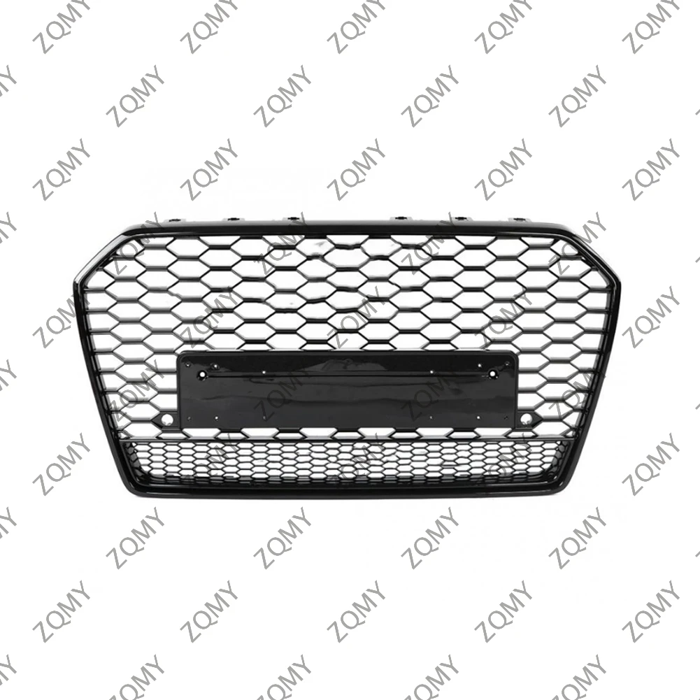 With/Logo For Audi A6/A6L/S6 2016 2017 2018 Car Front Bumper Grille Centre Panel Styling Upper Grill (Modify For RS6 style)