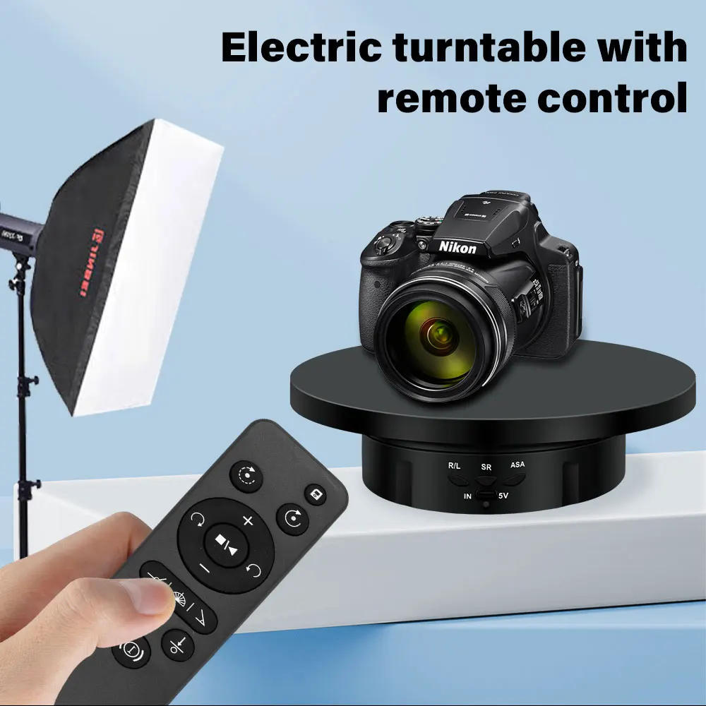 

3 In 1 Electric Rotating Visualizer 360° Turntable Regulation USB Charge Display Stand For Video Shooting Prop Jewelry Shoes