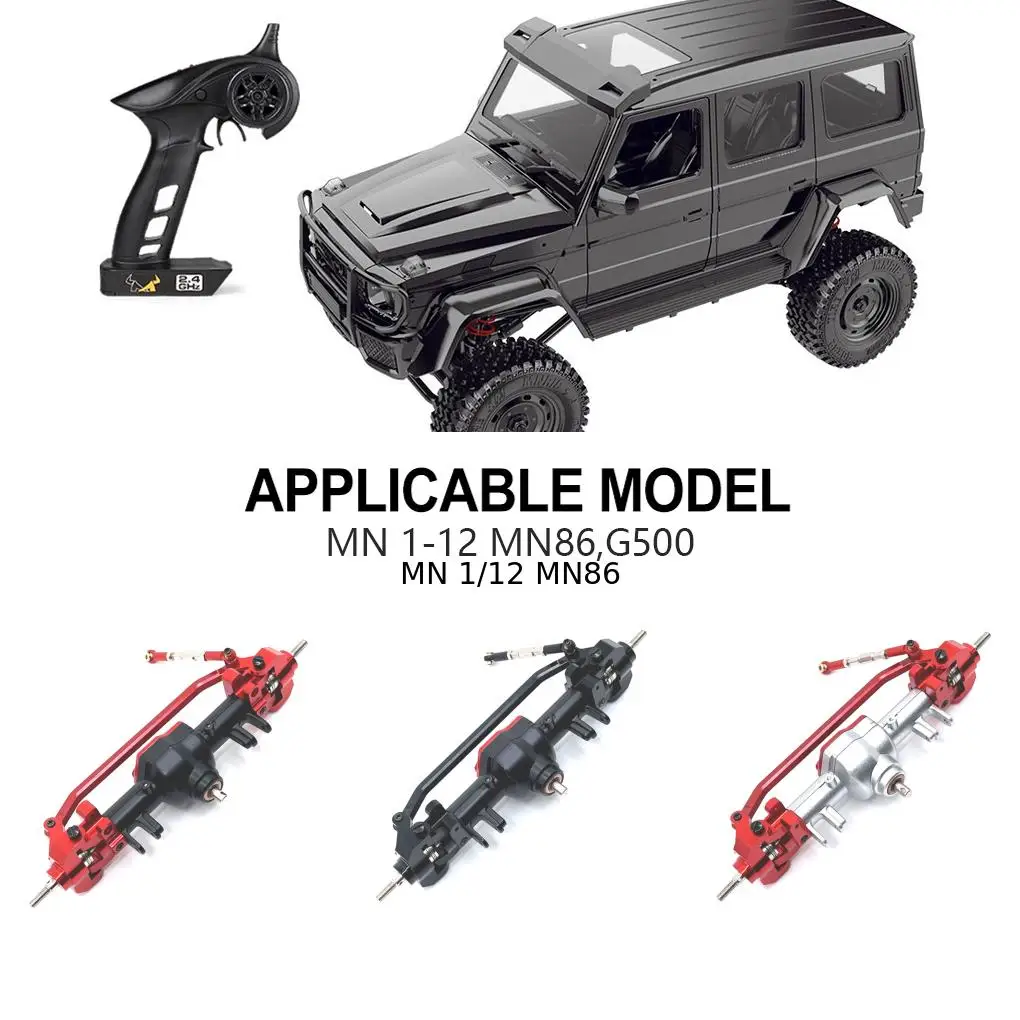 1/12 przednia oś ze stopu aluminium CNC dla MN MN128 MN86 G500 części do samochodów zdalnie sterowanych RC akcesoria samochodowe części zamienne RC