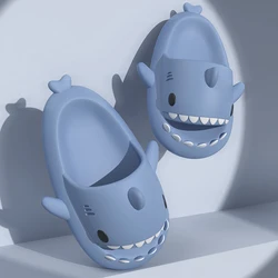 Shevalues Lovely Shark Slippers Women Men Fashion Shark Beach Sandals Bathroom Anti-skid Slippers Couple House Flats Slippers