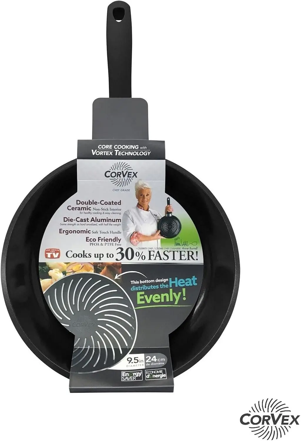 طقم أواني ومقلاة سيراميك غير لاصقة مكون من 6 قطع