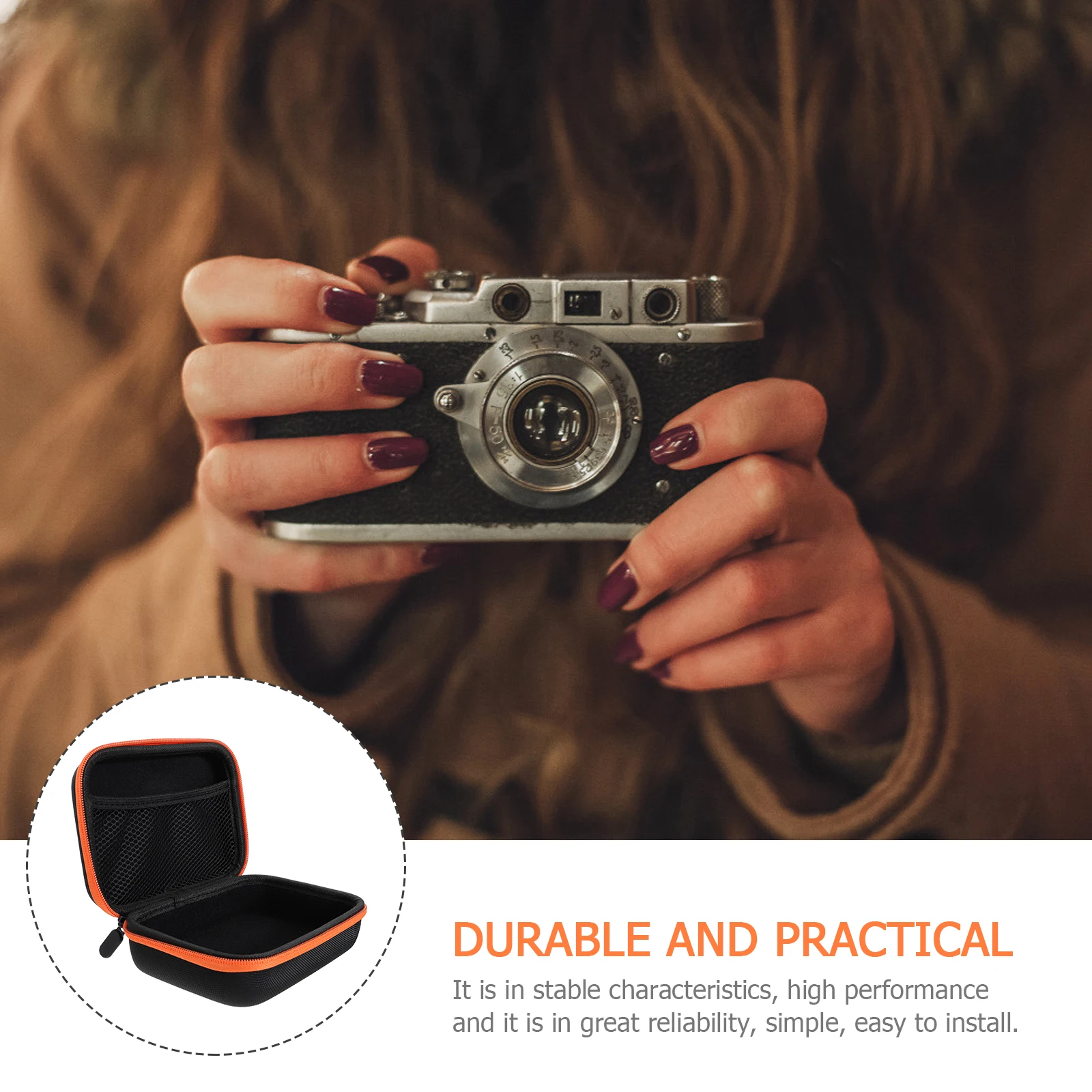 

Action Camera Bag Durable Portable Handheld Travel Storage Case Protective Shell Soft Lining Camera Carrying Pouch