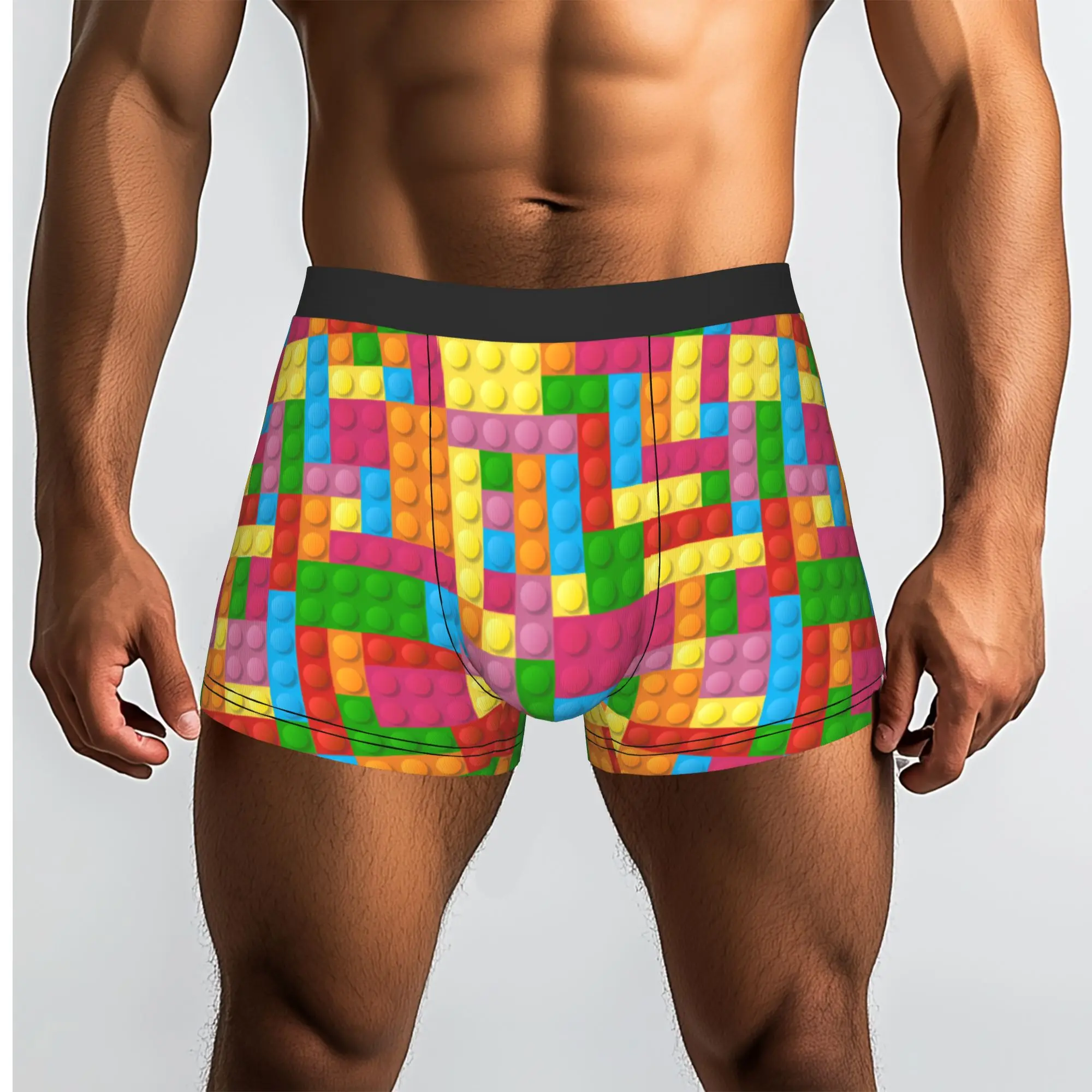 Custom Building Plastic Brick Toy Blocks Patterns Boxer Shorts For Men 3D Printed Underwear Panties Briefs Breathable Underpants