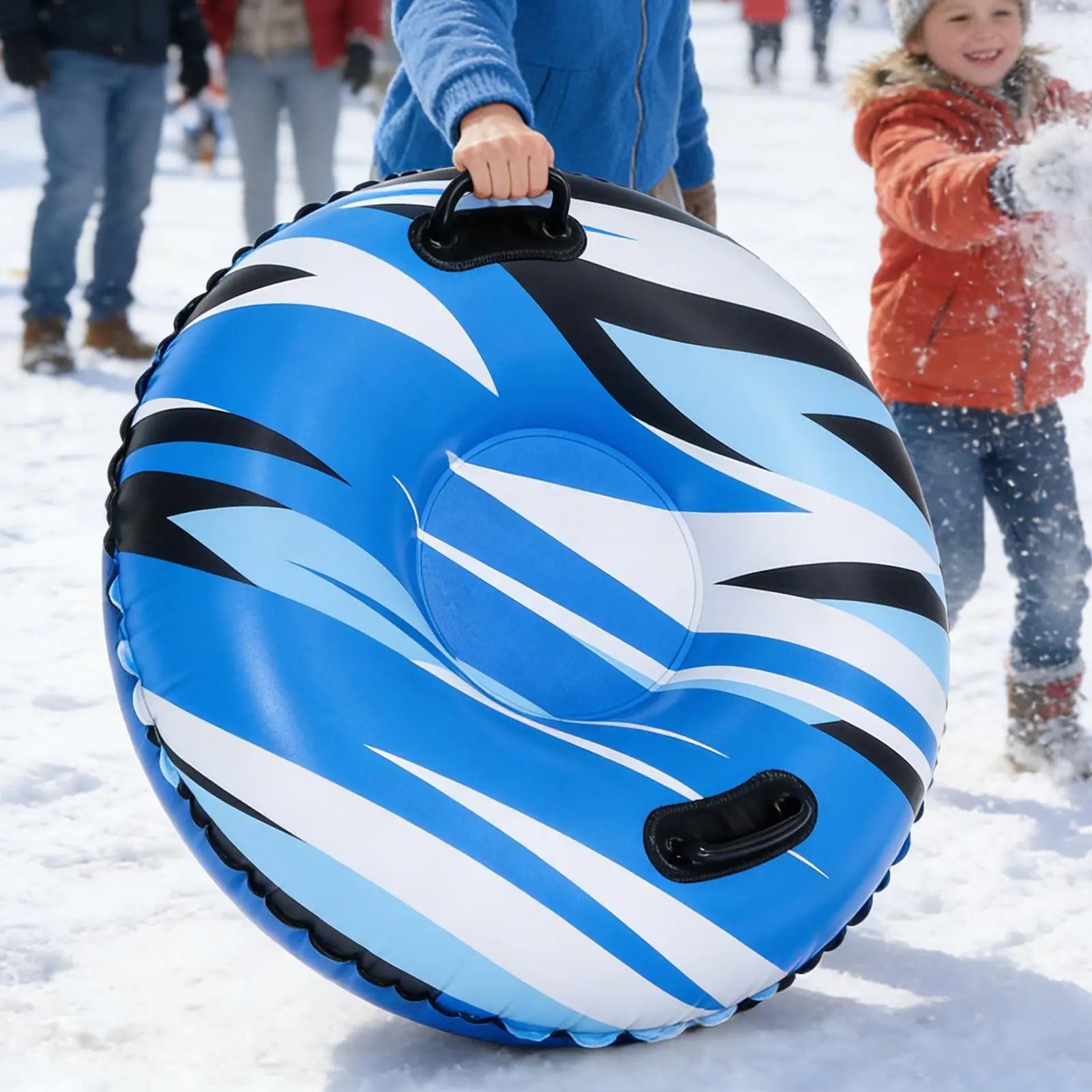 

Snow Tube Heavy Duty PVC Inflatable Thick Sledding Toy Kids Adults Snow Tubing Toy for Family Friends Women Men Teen Boys Lovers