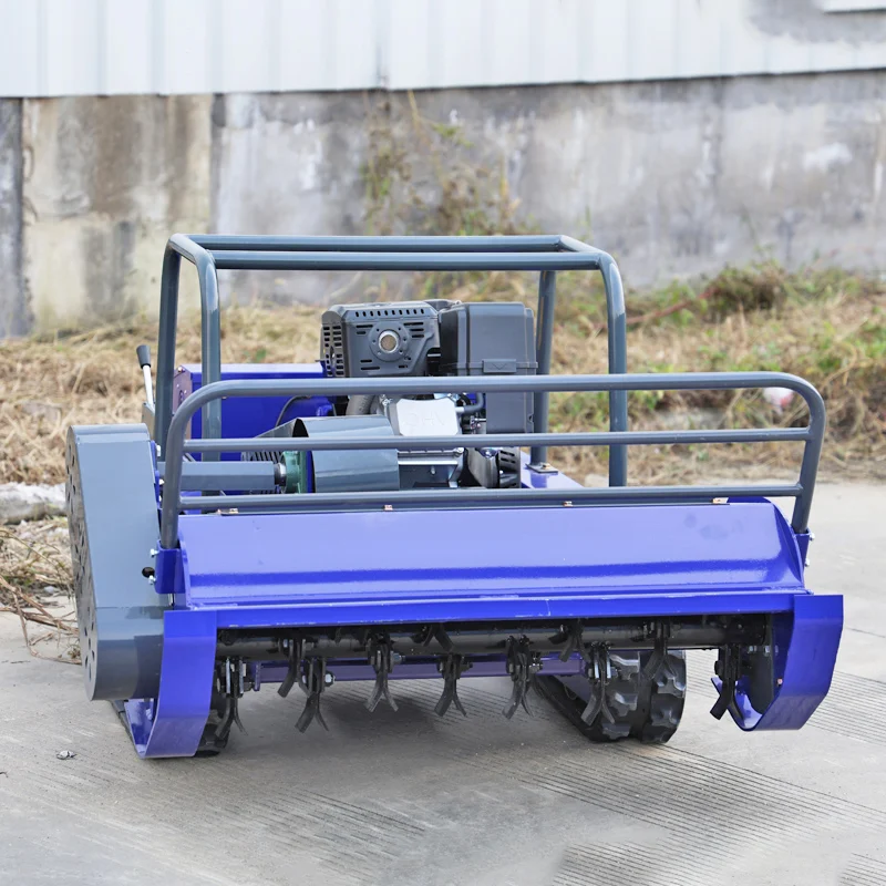Customized high-efficiency grass crushing track remote control lawn mower, high-power dedicated equipment for land reclamation