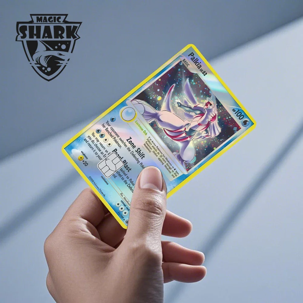 Machamp Milotic Treecko Celebi Jirachi Unbreon Glaceon Dragonite المجسم الليزر ملصق فيلم الجلد لبطاقة الخصم الائتماني