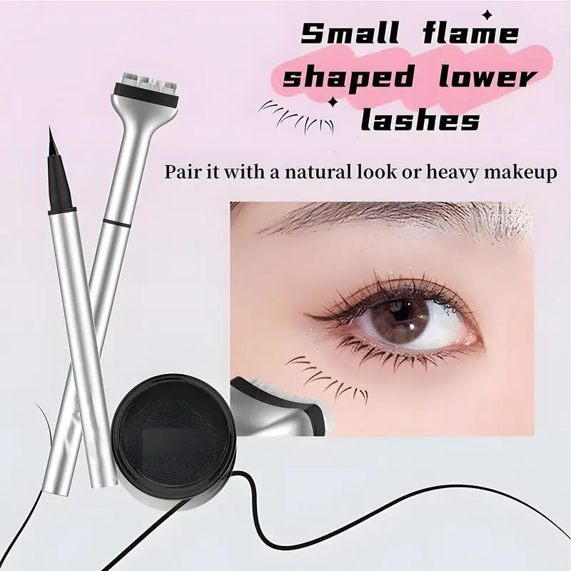 Lower Eyelash Stamp With Ink 2 In 1 Eyelash Seal Eye Liner Eyelashes Extension Eye Makeup Tool For Eye Makeup