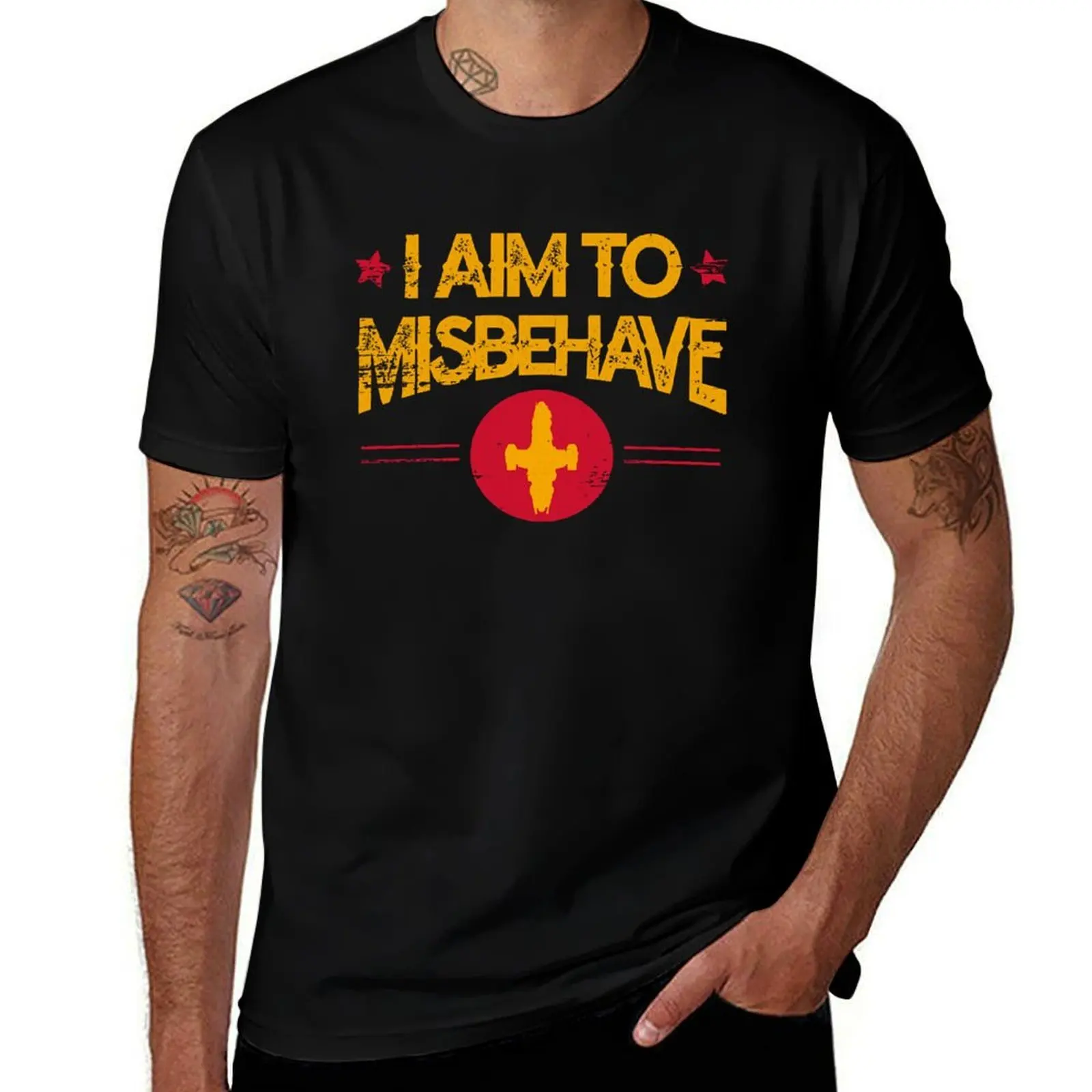 I aim to Misbehave T-Shirt Active Sports Short Sleeve Cotton Shirt T-Shirt