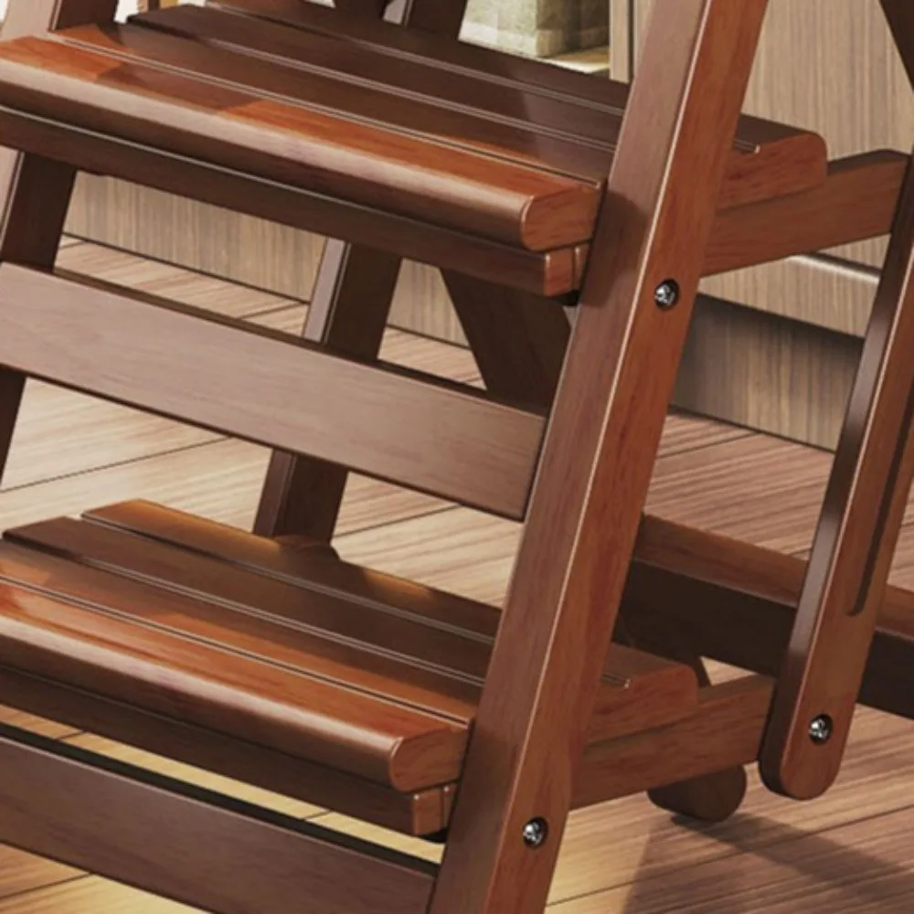 Foldable Ladder Chair Solid Wood Ladder Stool Household Installation-free Climbing Pedal Multi-functional Climbing Step Stool