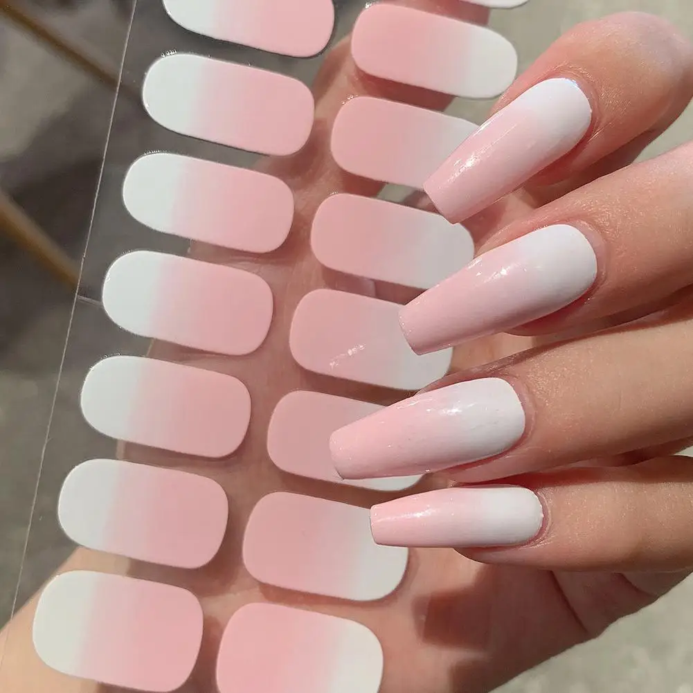 Pegatinas de Gel semicurado para uñas, calcomanías semihorneadas, lámpara Uv completa, puntas de pasta, necesita pegatinas de uñas para mujeres, 6 colores, nuevo