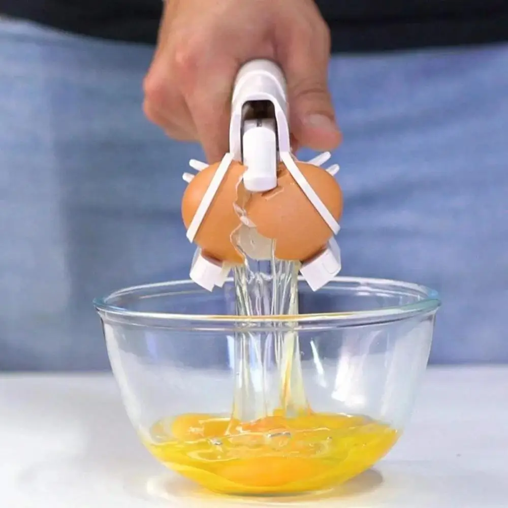 1pc Manual Egg Breaker & Shell Separator - Heavy-Duty Stainless Steel Handheld Cracker with Ergonomic Handle, Portable