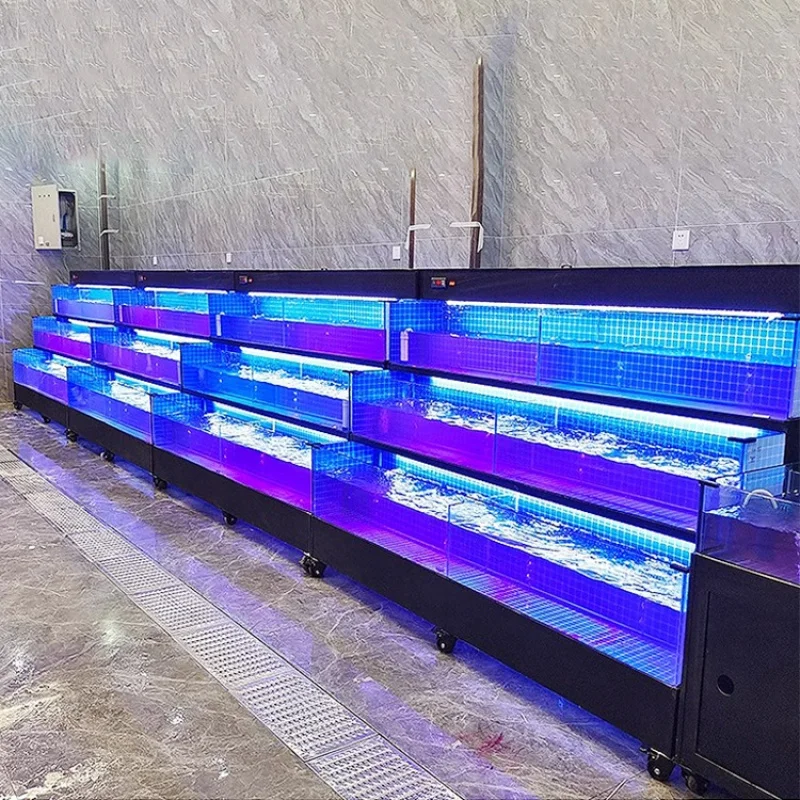 custom.Glass Seafood Aquarium Fish 1.5L Customization Live Seafood Display Supermarket Restaurant