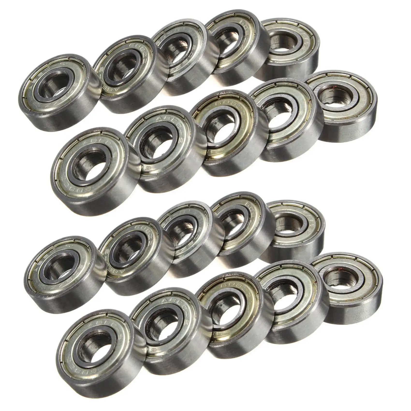 20Pcs 8 X 22 X 7Mm Skateboard Scooter Bearings Wheels ABEC-5 608ZZ-N37R