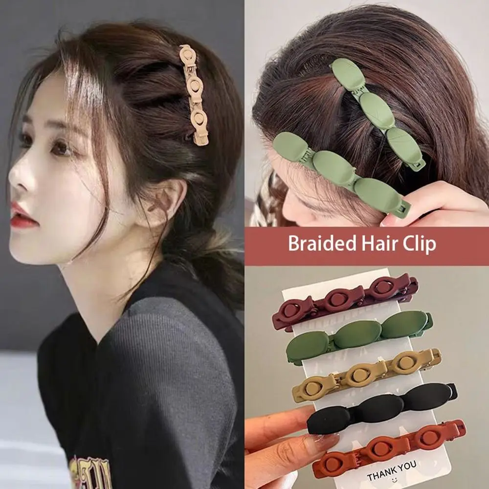 

Sweet Side Barrettes Braided Hair Clip Korean Style Plastic Duckbill Clip Hairpin Headwear Bangs Clip Female/Girls