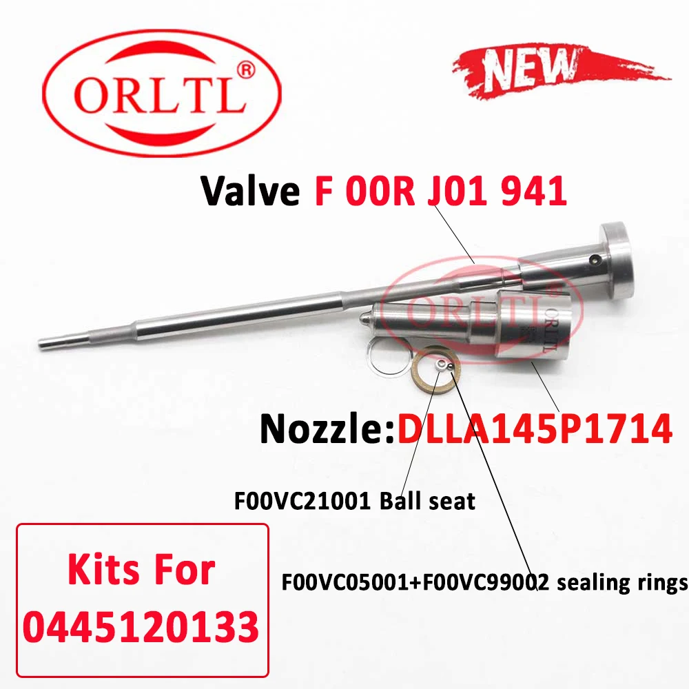 

ORLTL 0445120133 Diesel Injector Nozzle DLLA145P1714 Fuel Oil 0433172051 Valve F00RJ01941 Repair Kits CRIN1-14/16 For Bosch