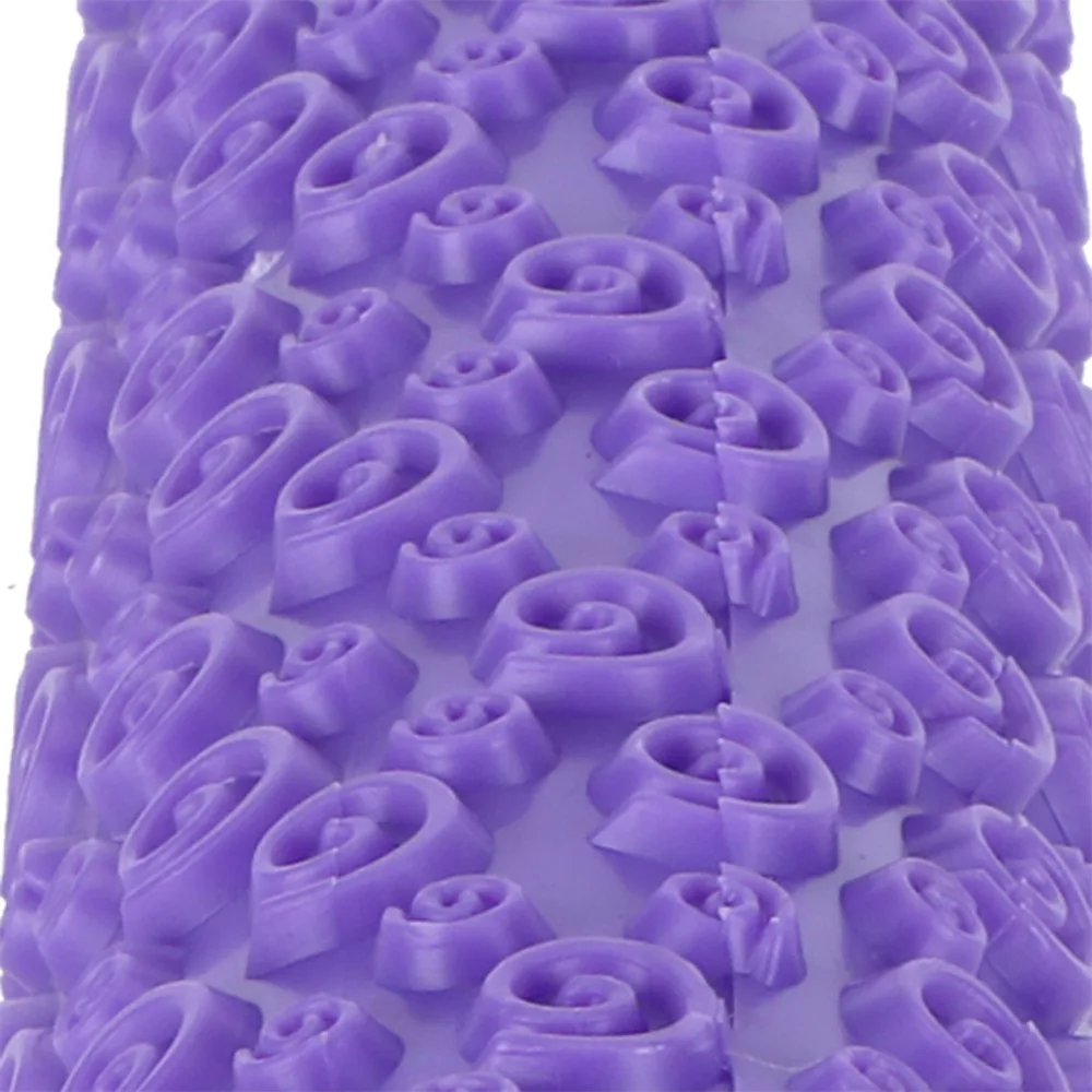 Exquisite PP Fondant Rolling Pin Short Handle Purple Embossing Roller Cake Embossing Tool Baking Supplies