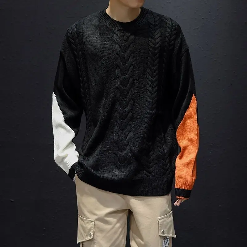 Port Wind-suéteres informales para hombre, ropa de cuello redondo, con flor retorcida, para mantenerse caliente, otoño e invierno, 2024