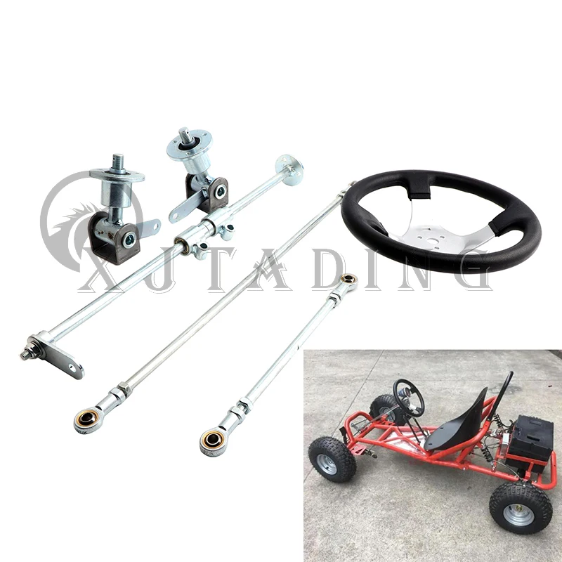 168cc gokart 300mm montaż kierownicy Strut Knuckle wrzeciona i 6 Cal kołnierz dla DIY Karting ATV UTV Buggy Quad części