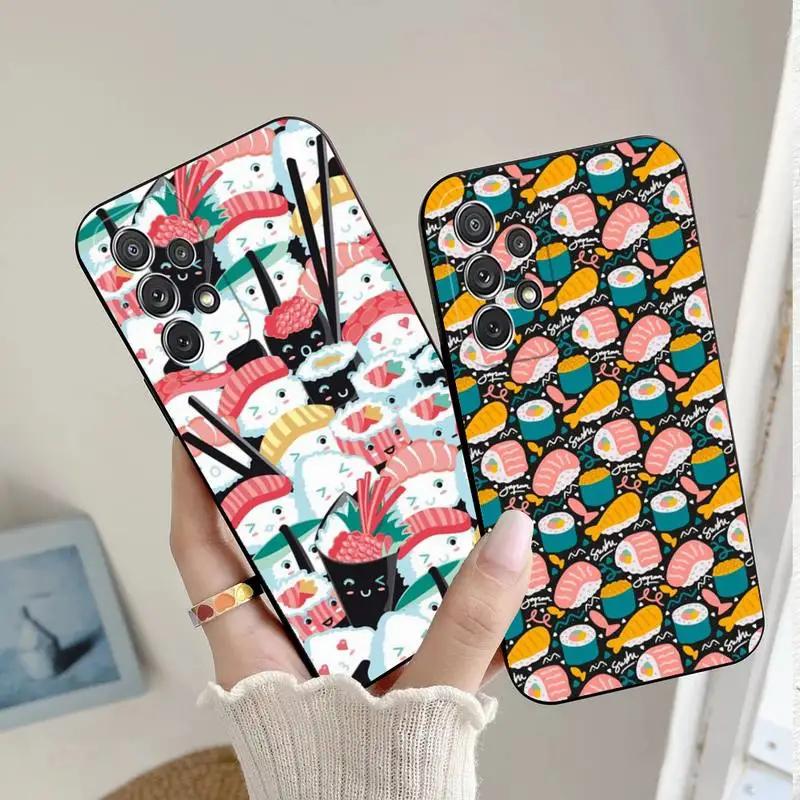 Kawaii Sushi Crowd Phone Case For Samsung Galaxy Note 20 10 Plus Ultraa Lite J5 A81 J7 2016 J6 J4 Pro Soft Cover