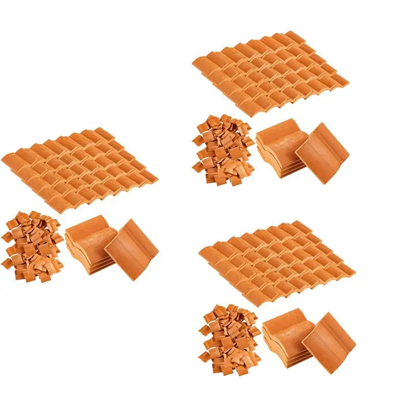 Daktegels Modelbouwset Miniatuurtegels Daktegels Poppenhuisgordelpen Nep Tegelmodel Landschapsaccessoires, 300 stuks