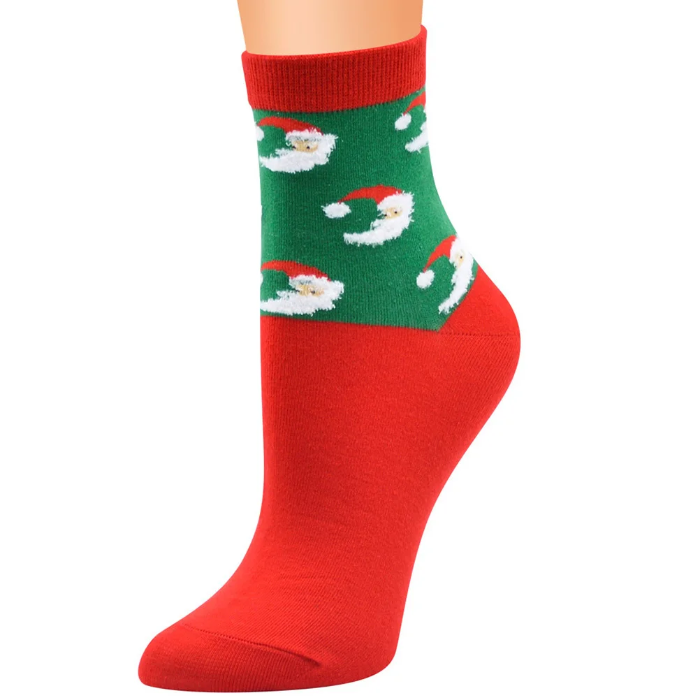 

Christmas Socks Gift Women Girls Cotton Stockings Mid Length Elastic Warm Fashion Holiday Party Decor Winter Autumn Wear