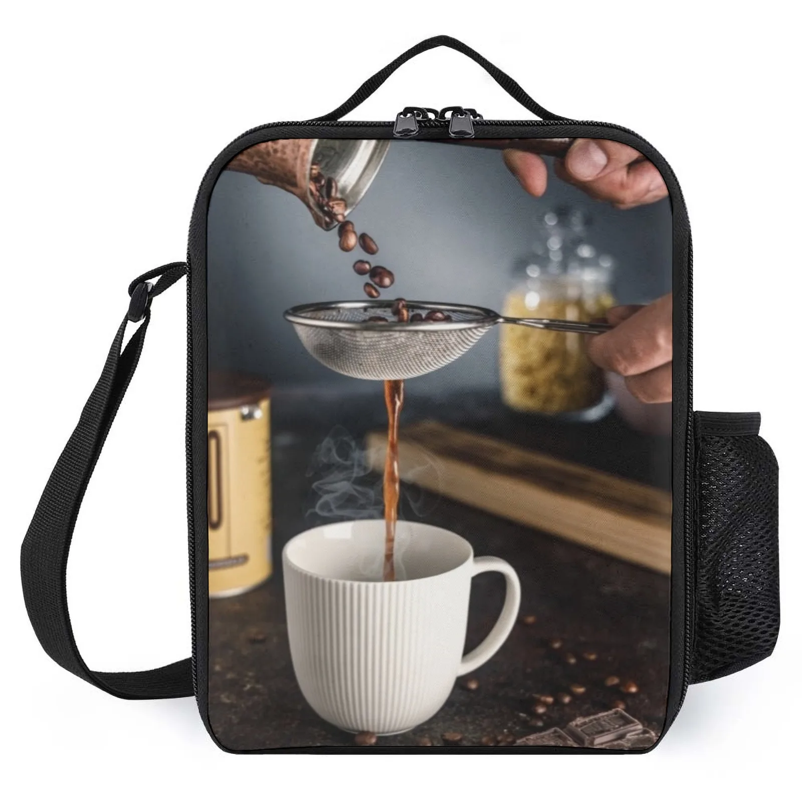 

Cup of coffee_1 Lunch Bags Printed Child Picnic Bag Cooler Lunch Bag Insulation Lunch Box Bag