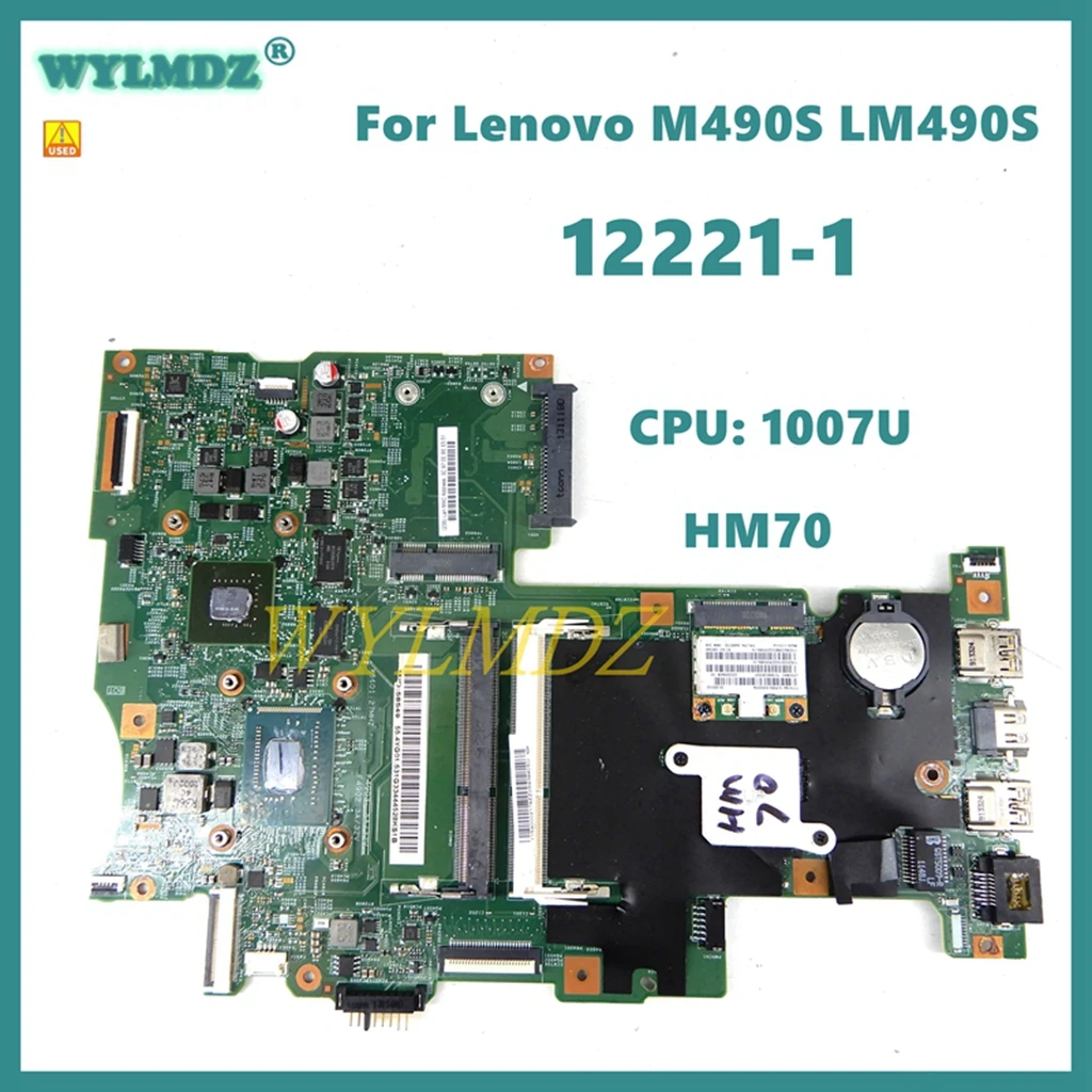 

12221-1 With CPU: 1007U Notebook Mainboard For Lenovo M490S LM490S 48.4YG04.011 Laptop Motherboard Tested OK Used