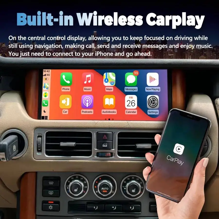 10.25inch Screen Car Android Auto Radio For Land Rover Range Rover SC V8 L322 2004~2012 Stereo CarPlay Multimedia Navigation GPS
