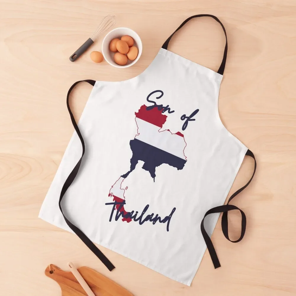 

Son of Thailand Map Flag Apron women's work kitchen clothes for men professional kitchen Apron