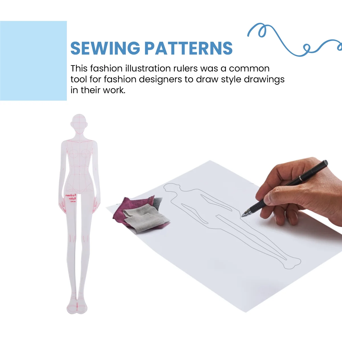 CHCH Fashion Illustration Rulers Sketching Templates Ruler Sewing Humanoid Patterns Design Clothing Measuring,Type A
