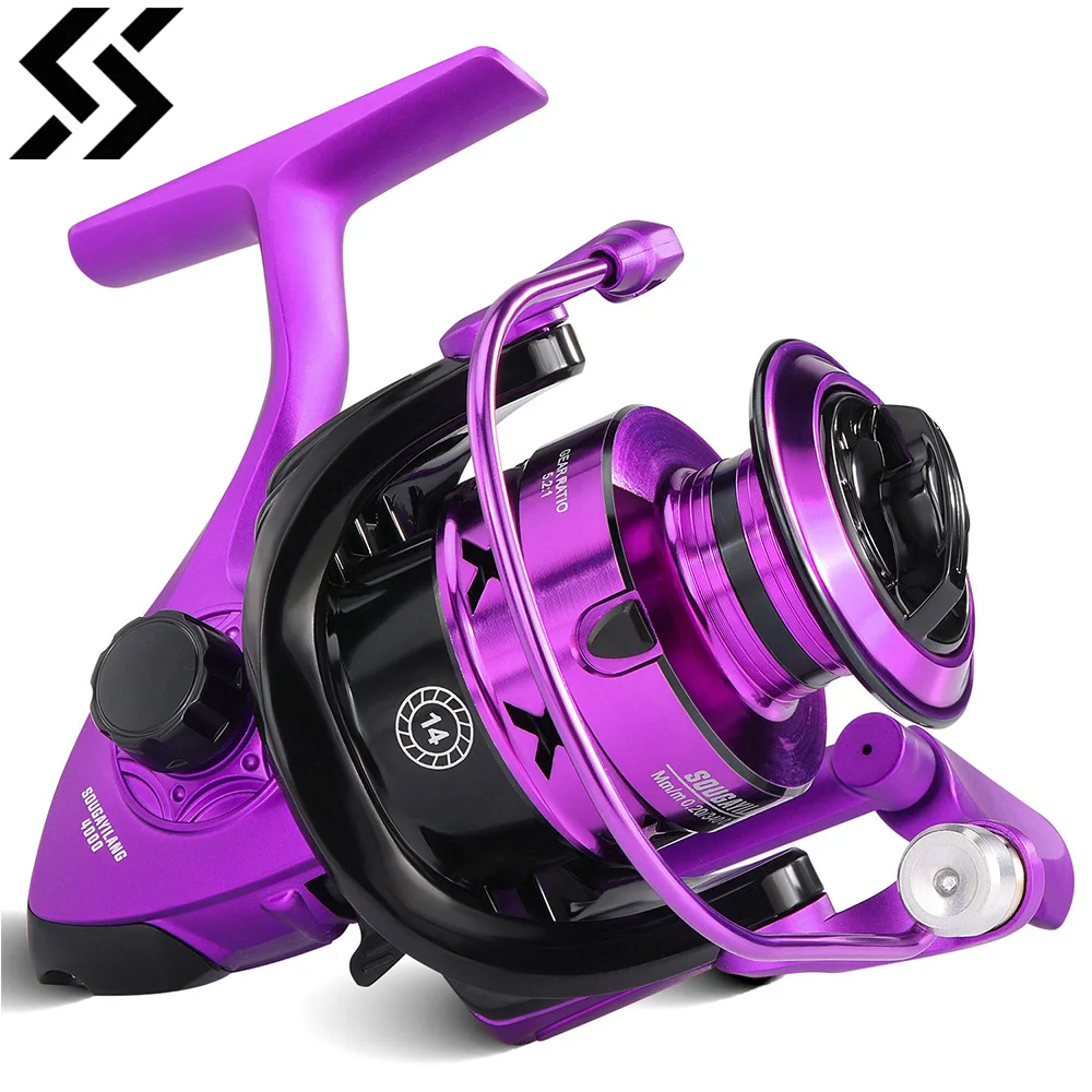 Sougayilang Spinning Reel 1000-7000 Sizes 5.2:1 High Speed Ratio Max Drag 15kg Carp Fishing Reel Ultralight Metal Frame Wheel