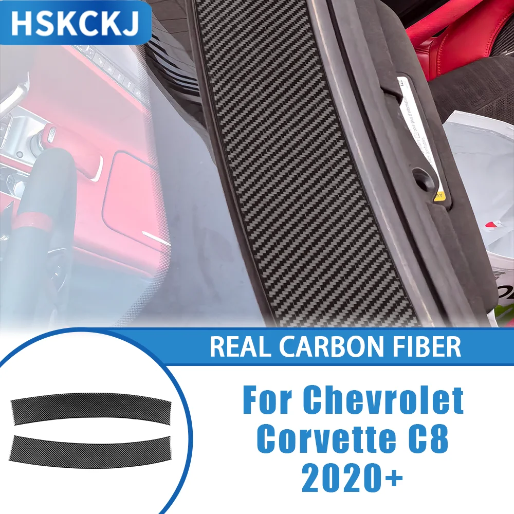 

For Chevrolet Corvette C8 2020+ Carbon Fiber Car Accessories Front Roof Decorative Strips Interior Cover Tirm Modified Sticker