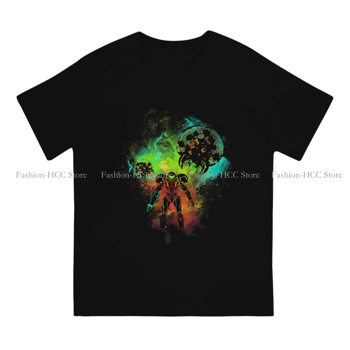 Bounty Hunter of Space Harajuku Polyester TShirt Metroid Samus Aran Game Printing Tops Leisure T Shirt Men Tee