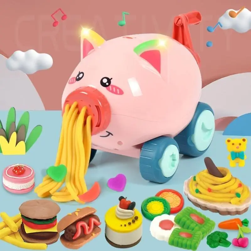 H55B Kinderfarben Farbton Machine Piggy DIY Game House Toy für kreative Farbschuh Nudel Maker Maker Maker -Werkzeugform