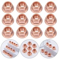 12Pcs 8mm Nuts High Temperature Nuts M8 Copper Flashed Exhaust Manifold Nut
