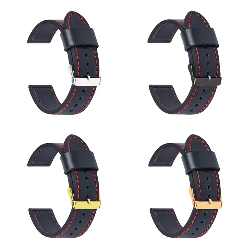 18mm 20mm 22mm 24mm Vintage Genuine Leather Watch Strap Universal Bracelets Men Women Sport Replacement Accessories for Huawei