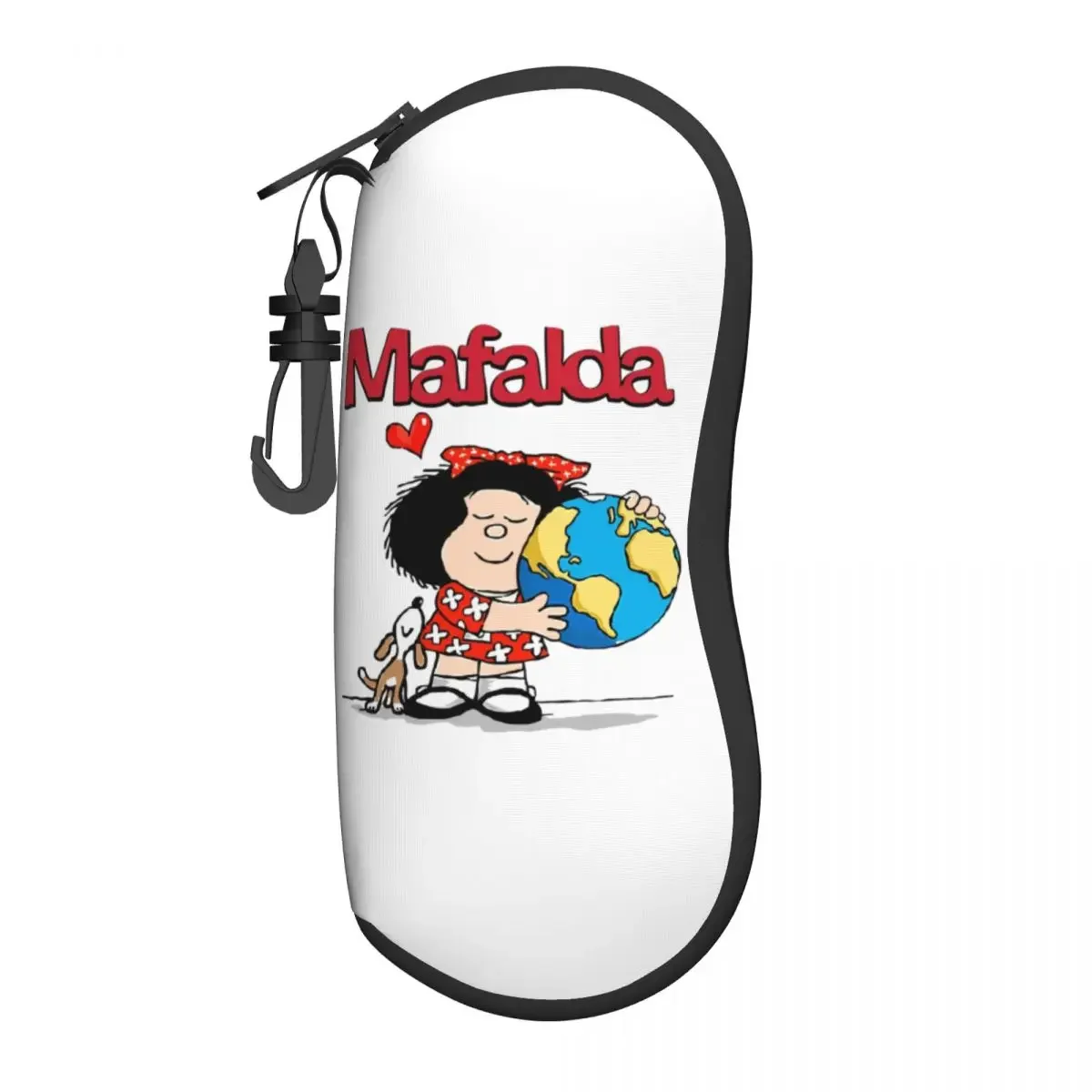 Mafalda World And Her Puppy Shell Eyeglasses Protector Cases Cool Sunglass Case Quino Comic Cartoon Glasses Bag