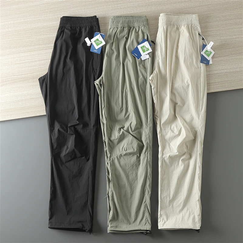 Outdoor Men's Lightweight Quick Dry Comfortable Breathable Sports Casual Pants Spring Summer Straight Leg Jeans Elastic Waist